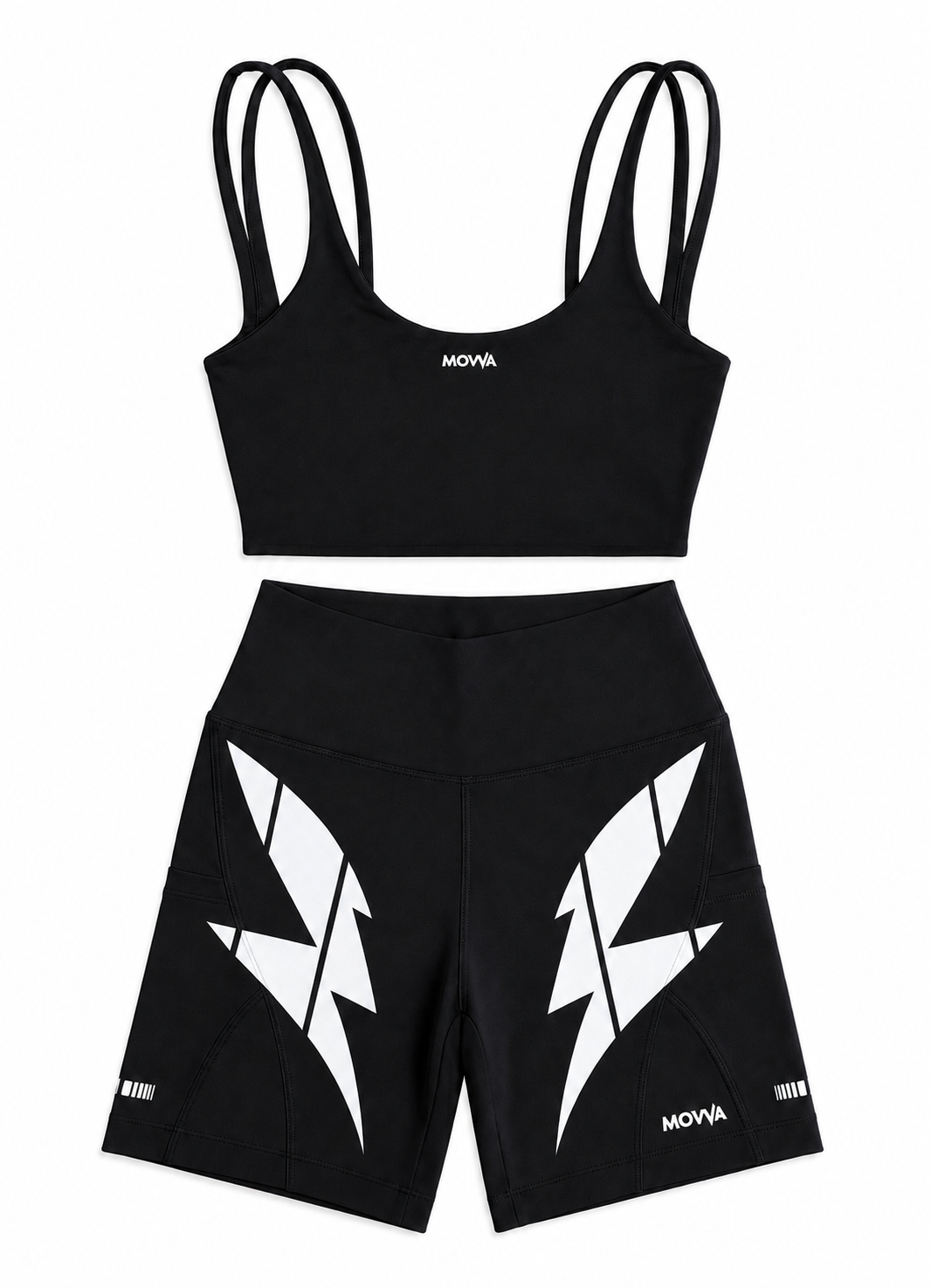 MOVVA CORE Night Voltage ⚡ Conjunto Top + Short Compressão Running Feminino