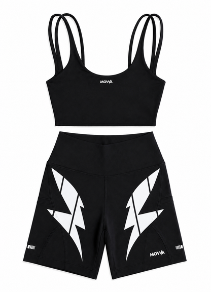 MOVVA CORE Night Voltage ⚡ Conjunto Top + Short Compressão Running Feminino
