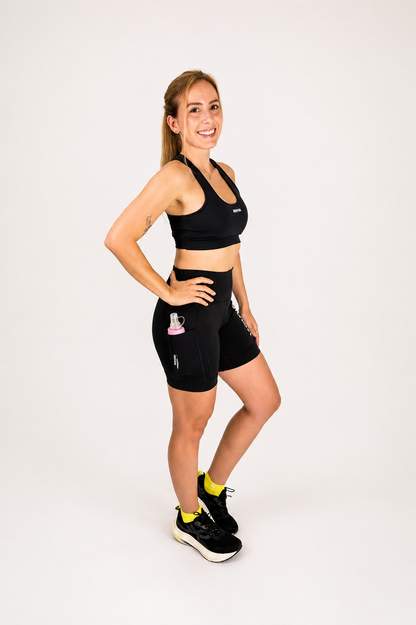 MOVVA ULTRA Feminino - Conjunto Top + Short Compressão Running - Preto