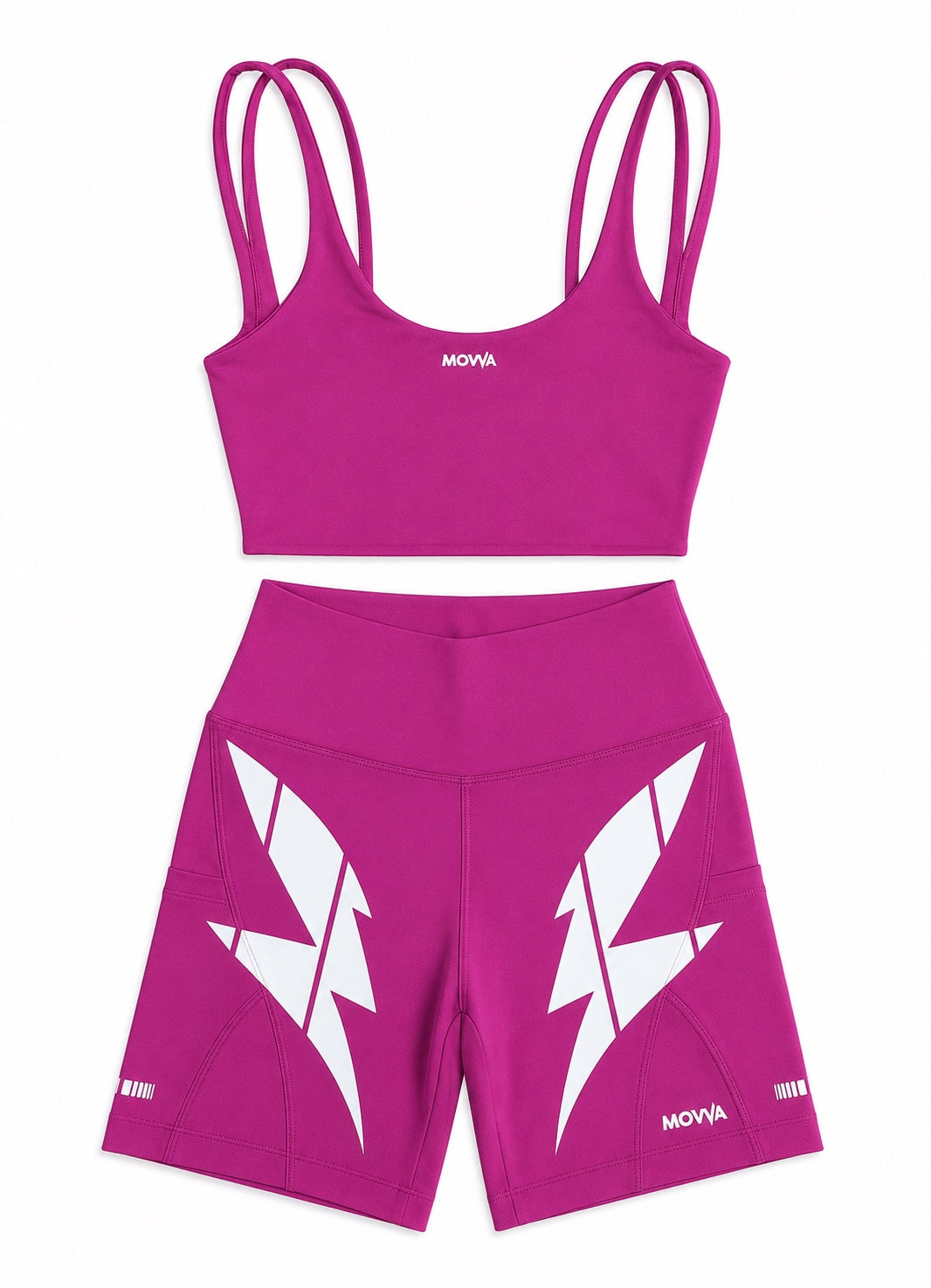 MOVVA CORE Night Voltage ⚡ Conjunto Top + Short Compressão Running Feminino