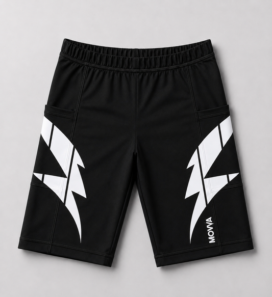 MOVVA CORE Night Voltage ⚡ Short Compressão Running — Black Bolt