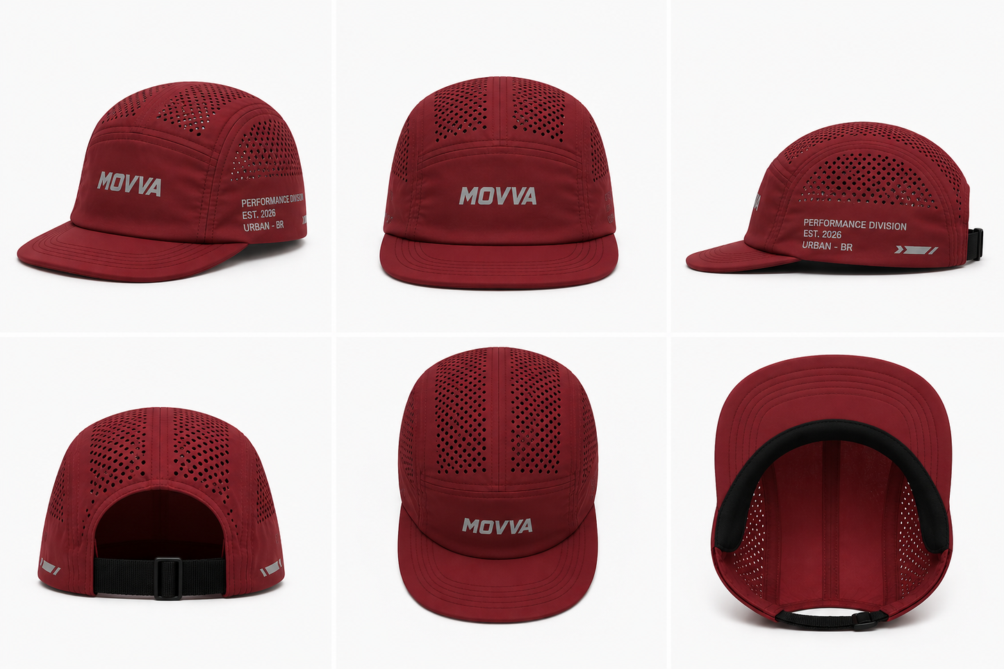 BONÉ MOVVA AIR FLOW FIVE PANEL - BORDÔ
