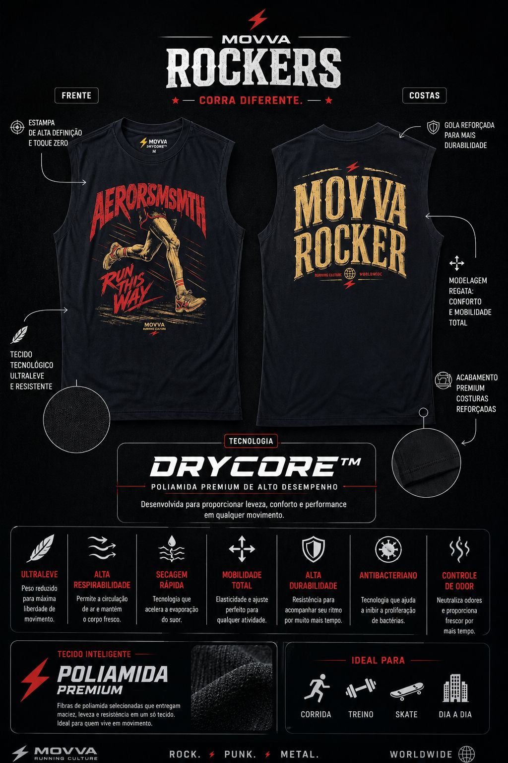 REGATA MOVVA ROCKERS - tecnologia DRYCORE