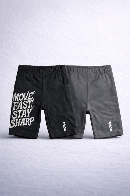 KIT 2 BERMUDAS COMPRESSÃO - 01 MOVE FAST + 01 MINIMAL