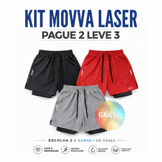 KIT 3 BERMUDAS - DUPLO MOVVA LASER
