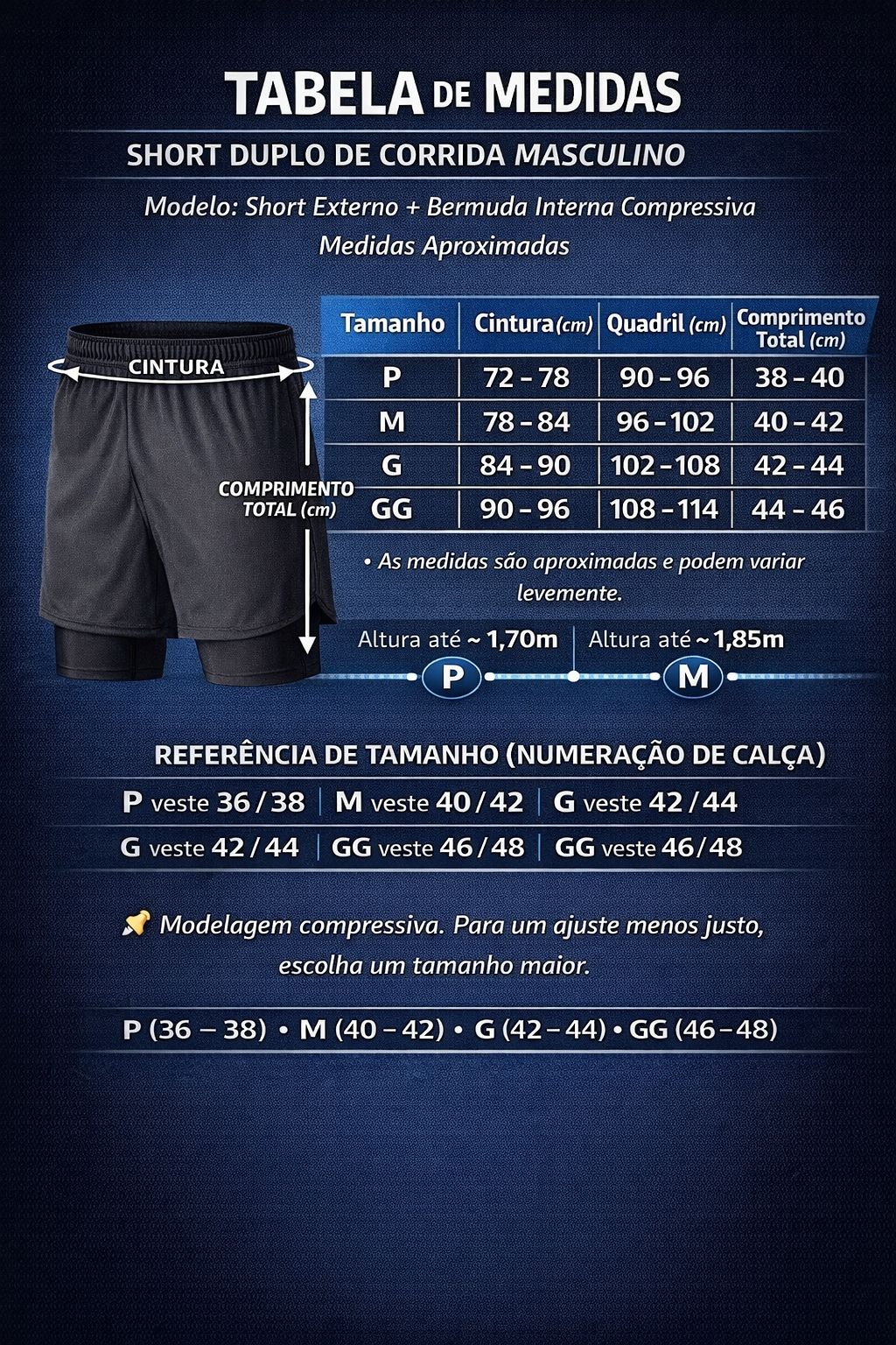 KIT 2 BERMUDAS - 01 COMPRESSÃO + 01 DUPLO MOVVA