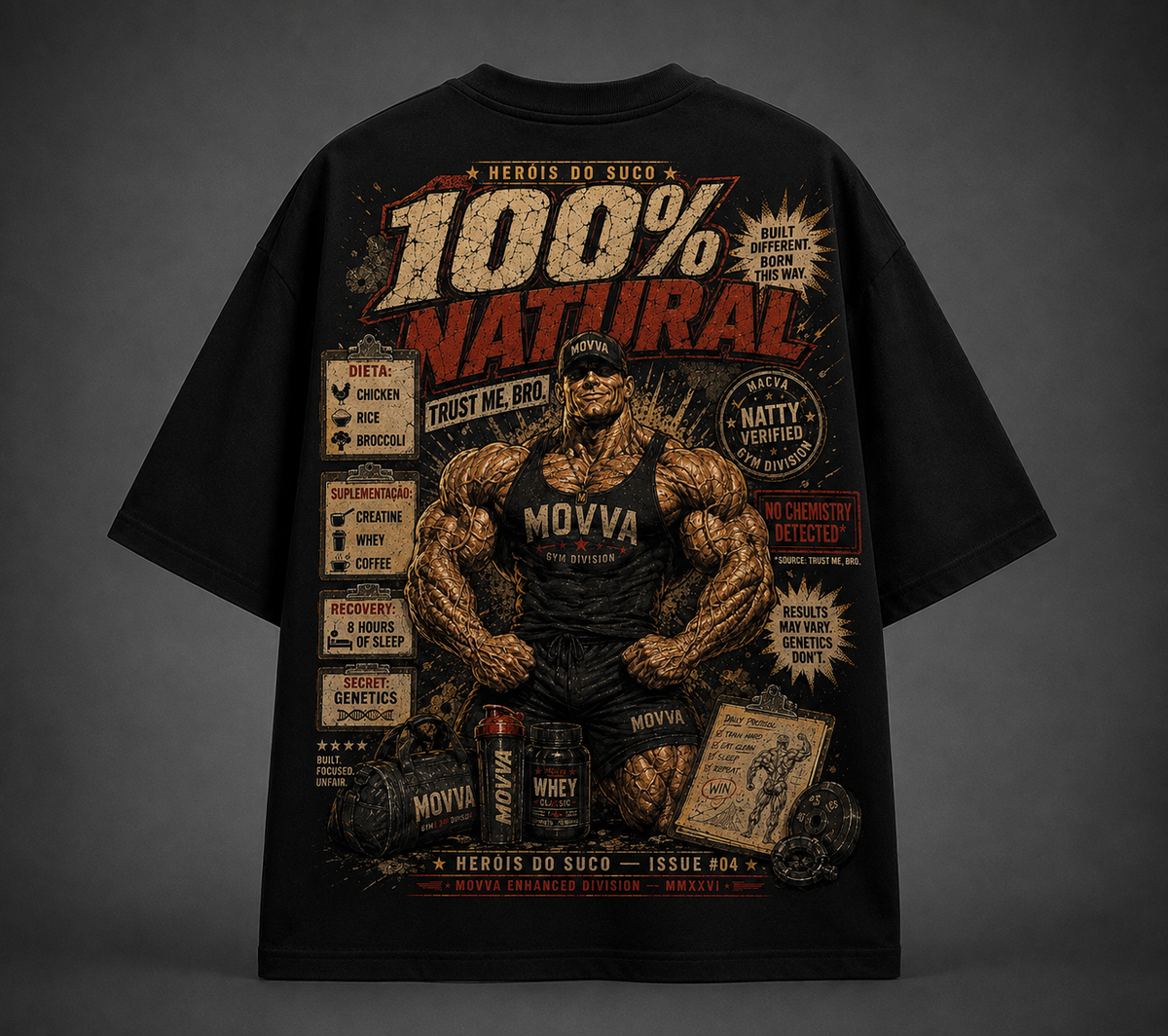 Camiseta Oversized Movva Heróis do Suco - Natty Verified - costas