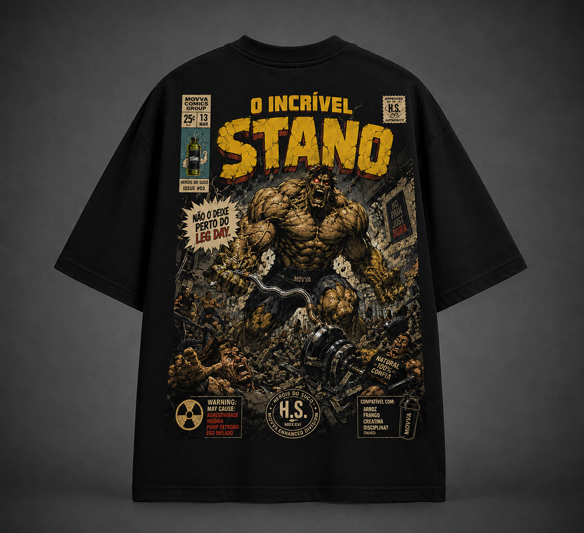 Camiseta Oversized Movva Heróis do Suco - O Incrível - costas