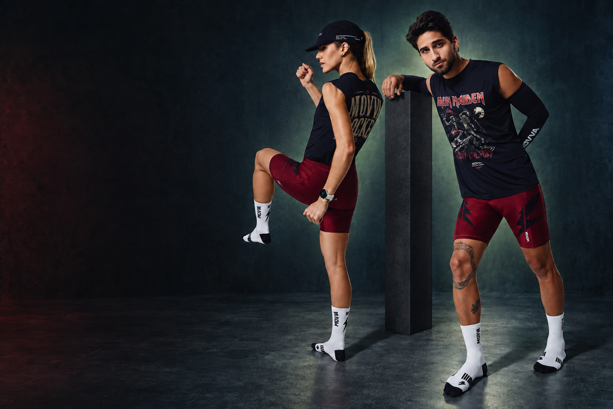 Atletas MOVVA Rockers feminino e masculino em composição unissex