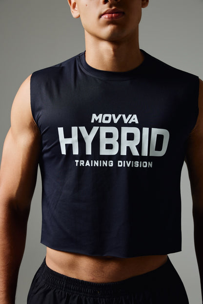 Detalhe frontal do Cropped Masculino MOVVA RAW Hybrid Training Division